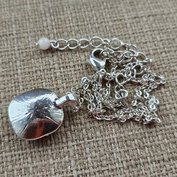 Women Necklace Blue Faux Stone Pendant Silver Tone Chain Fashion Jewelry - Picture 11 of 11